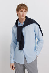 Springfield Camisa de lino azul