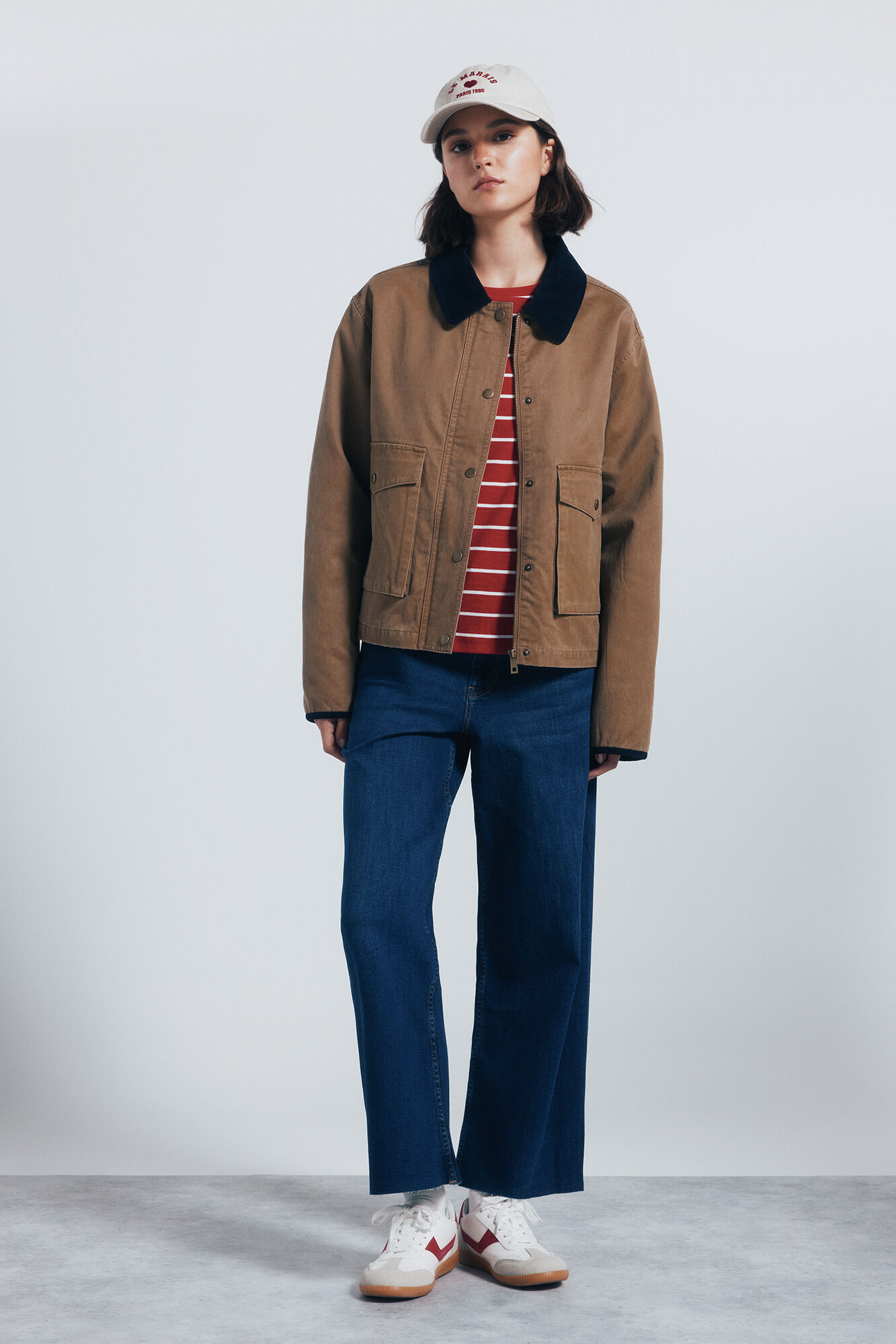 Springfield Chaqueta corta encerada beige