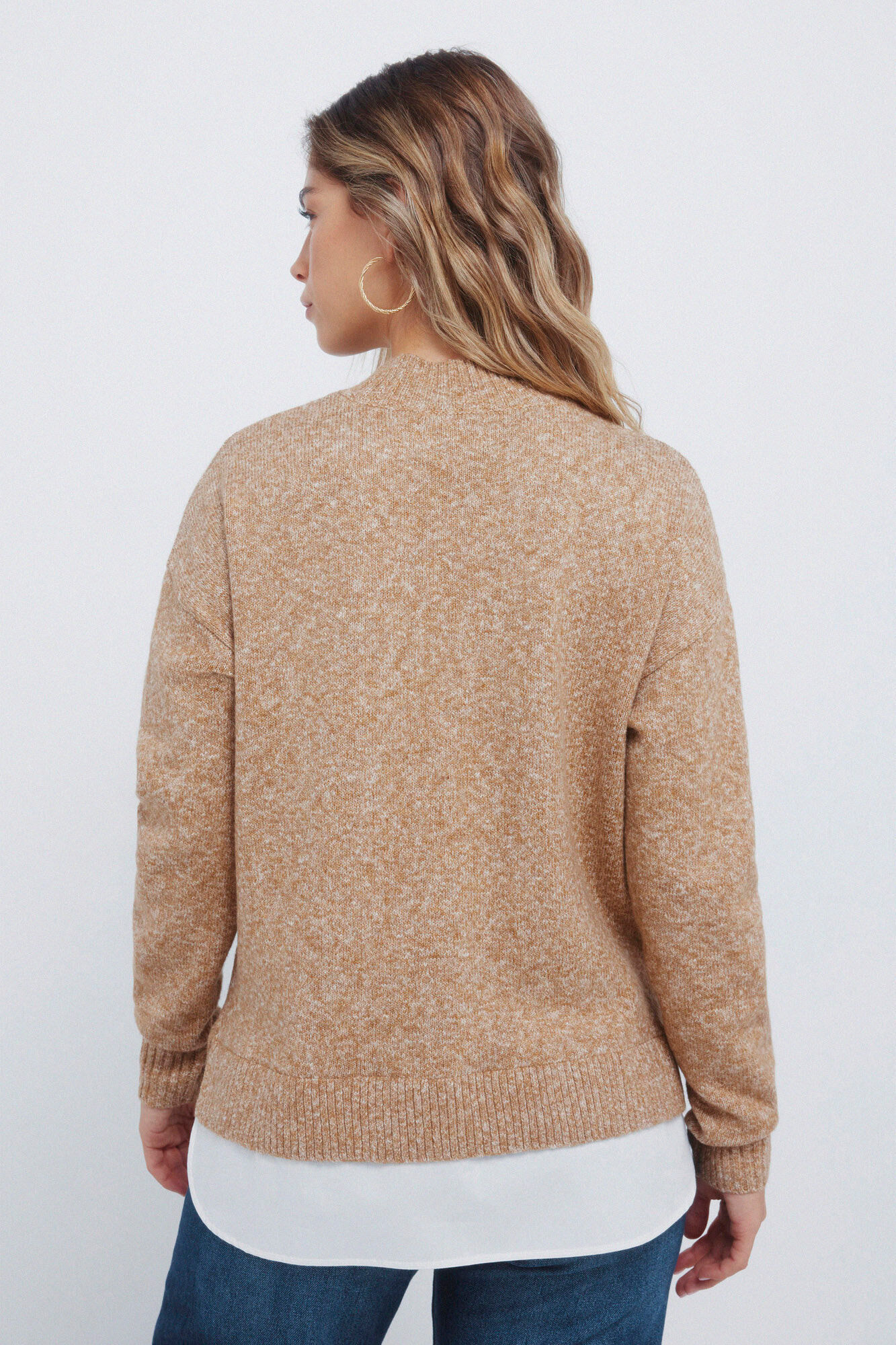 Springfield Jersey combinado de cuello Perkins nude