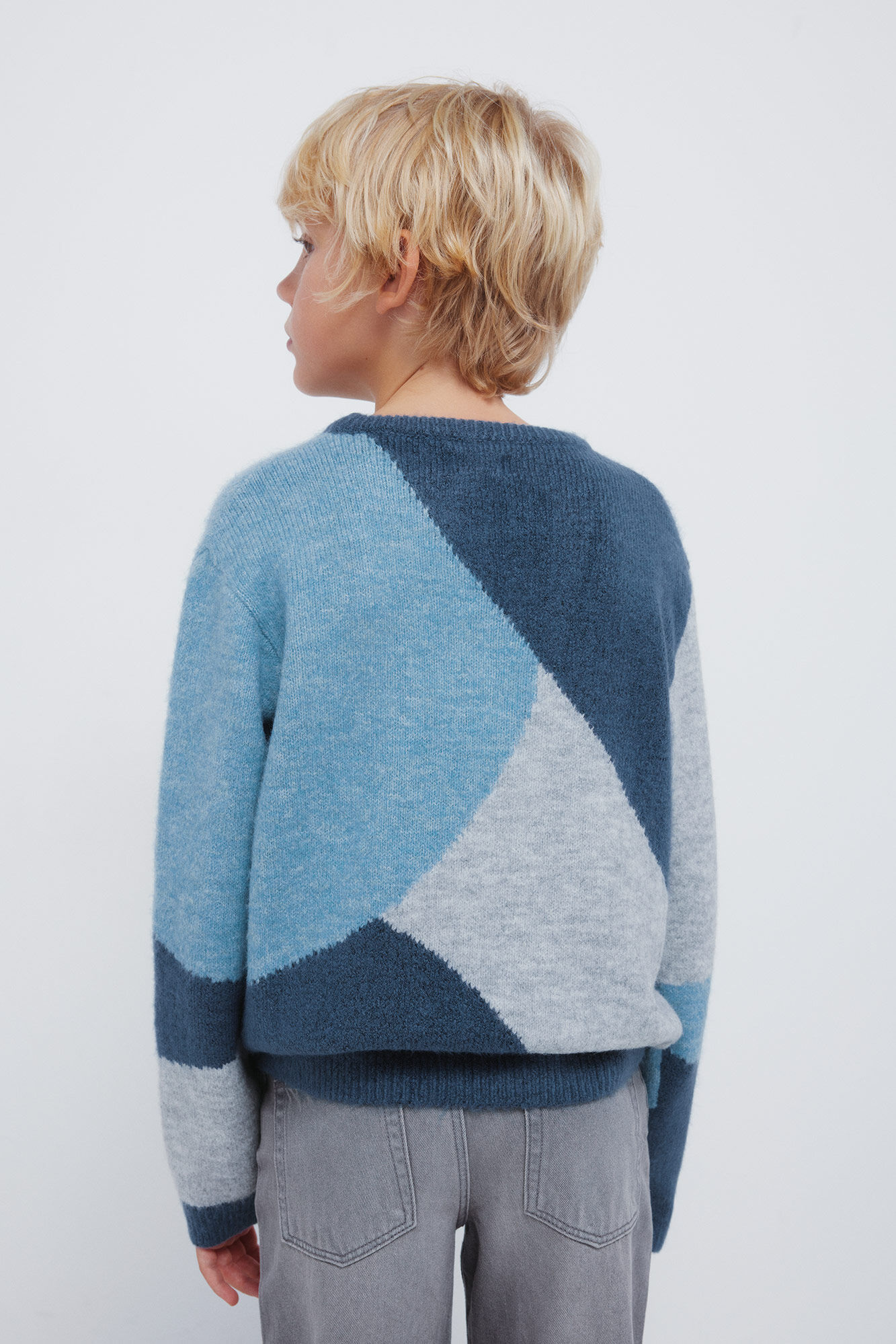 Springfield Kids Jersey con figuras geom&eacute;tricas para ni&ntilde;o azul