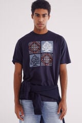 Springfield Playera árbol étnica azul