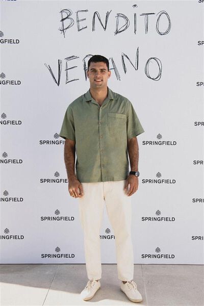 Springfield Pantalón espiga slim fit blanco