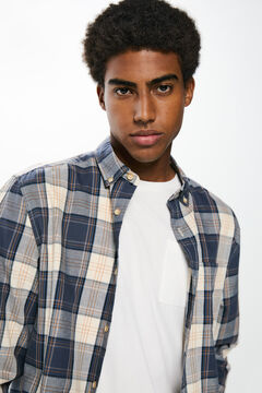Springfield Camisa franela cuadros blanco