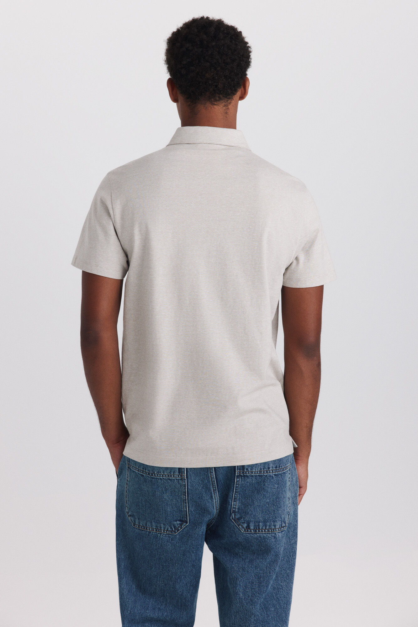 Springfield Polo de jersey de microraya slim fit caf&eacute;