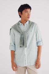 Springfield Camisa cotton slub rayas verde