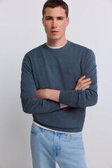 Springfield Su&eacute;ter b&aacute;sico cuello redondo azul indigo