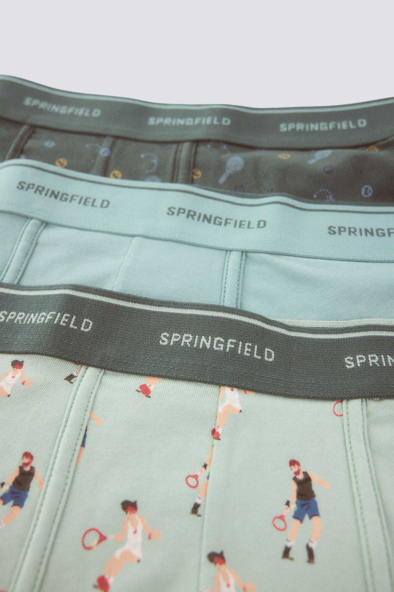 Springfield Paquete de 3 boxers tenis verde