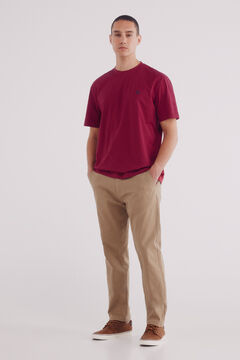 Springfield Playera básica cuello redondo rojo