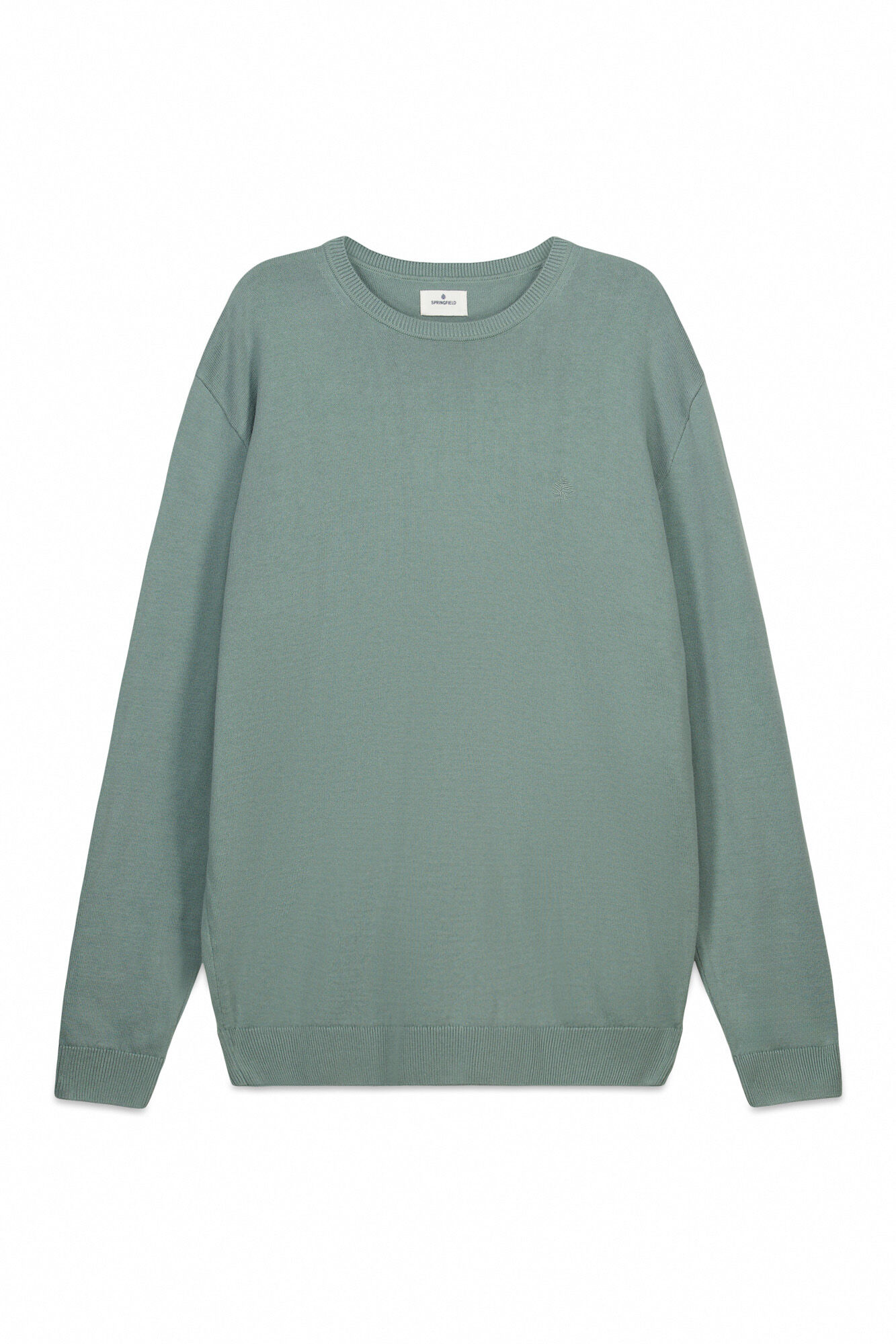 Springfield Su&eacute;ter b&aacute;sico con logo Springfield turquesa