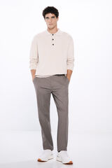 Springfield Pantalón chino vestir estructura bicolor café
