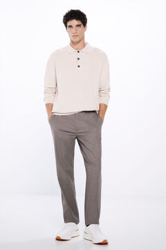 Springfield Pantalón chino vestir estructura bicolor café