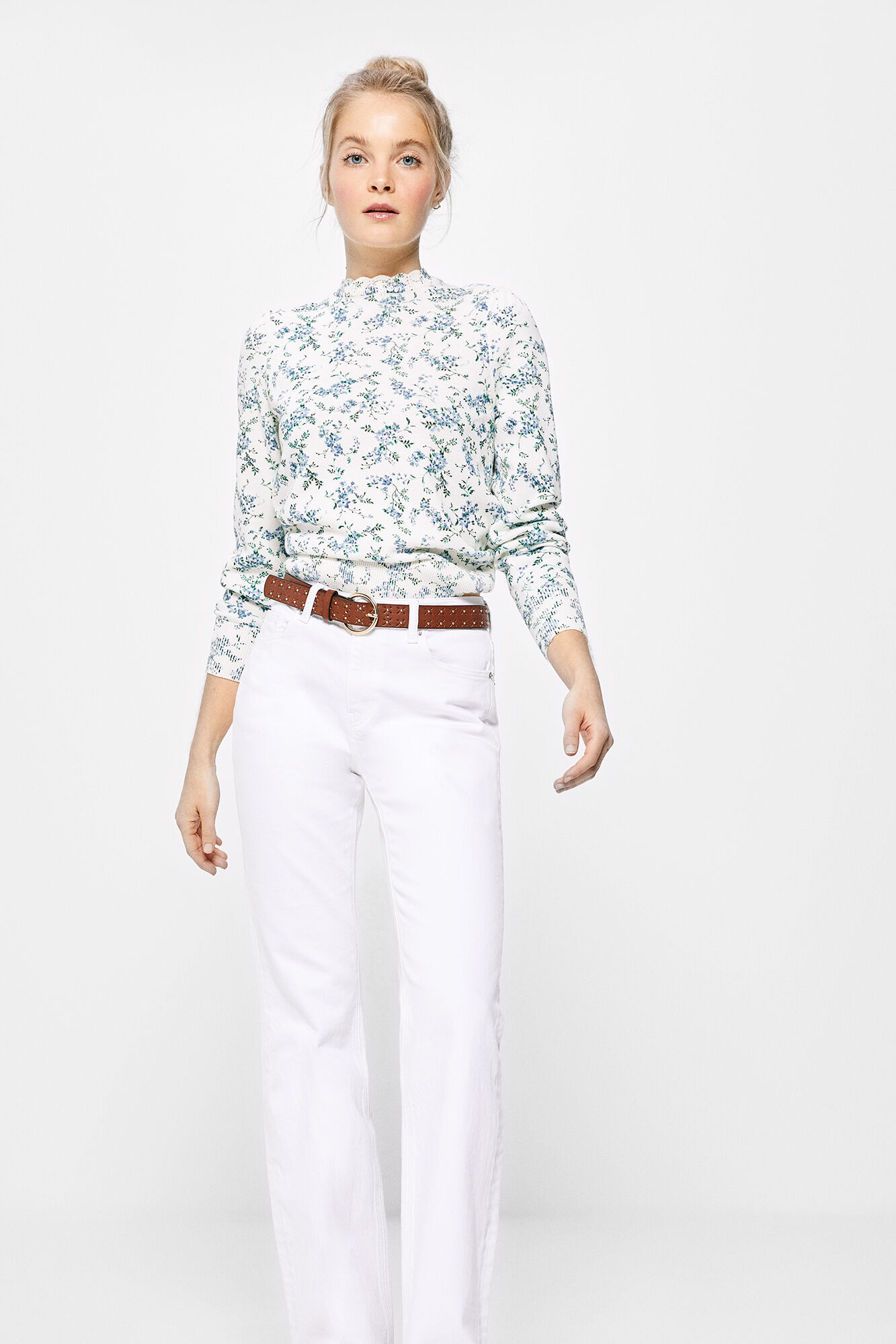 Springfield Su&eacute;ter Flor Ramillete Algod&oacute;n natural