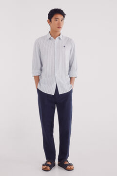 Springfield Camisa lino rayas marfil