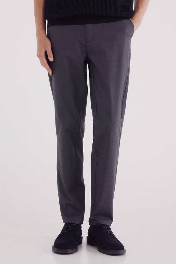 Springfield Pantalón chino vestir confort slim fit gris