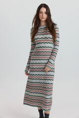 Springfield Vestido midi de rayas onduladas verde