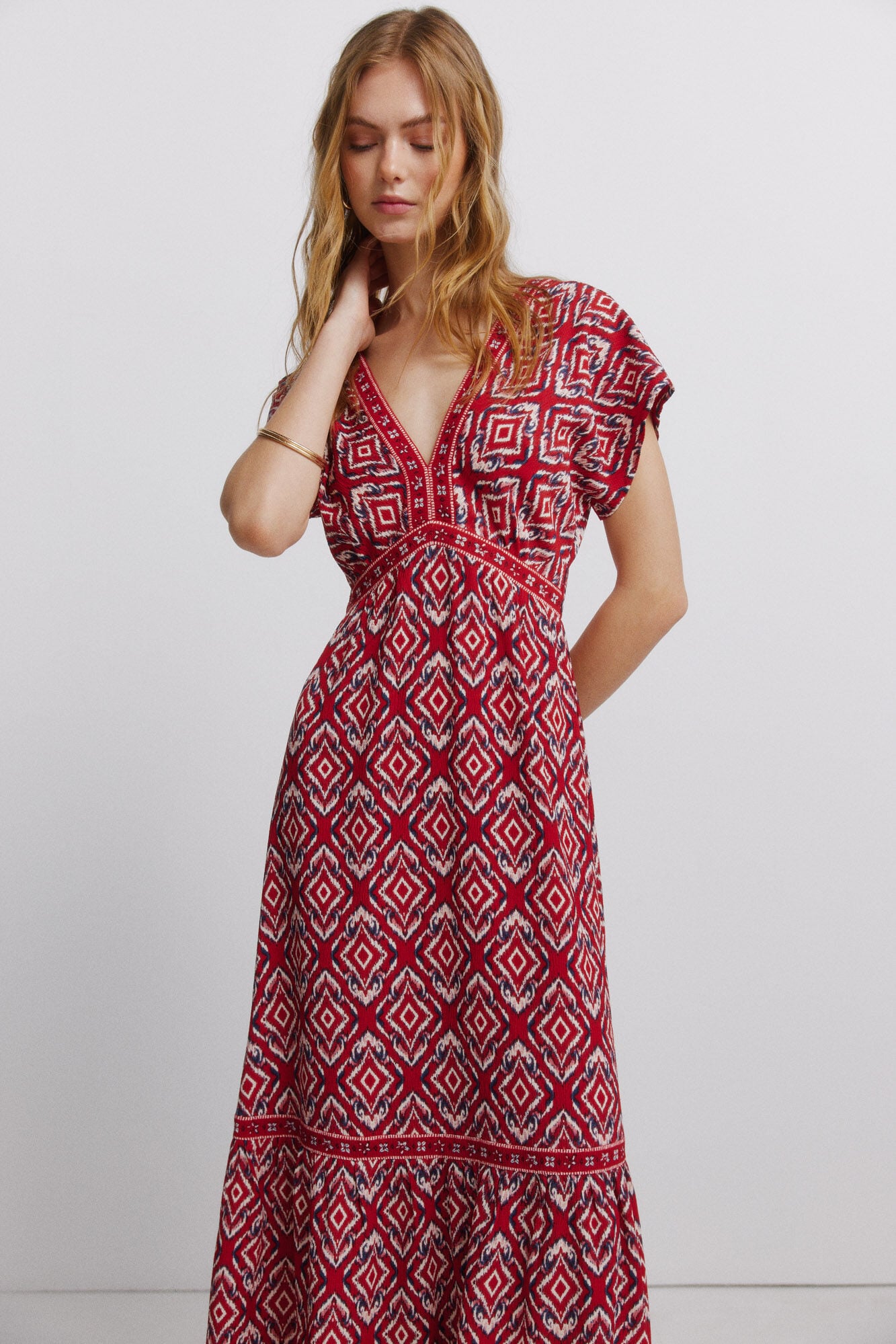 Springfield Vestido estampado cenefa estampado