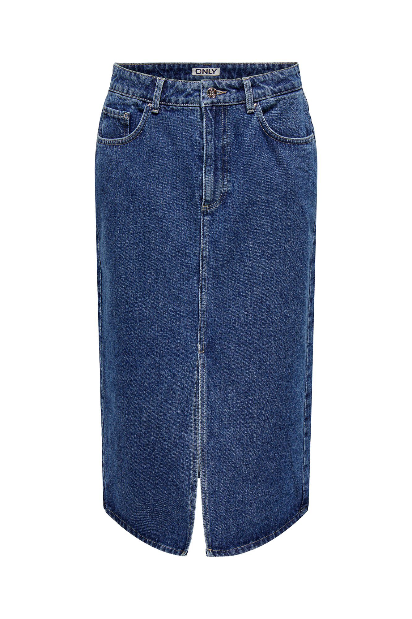 Only Falda vaquera midi azul tinta