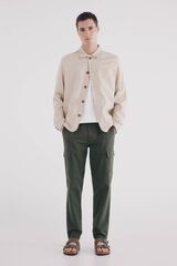 Springfield Pantalón cargo lino slim fit kaki