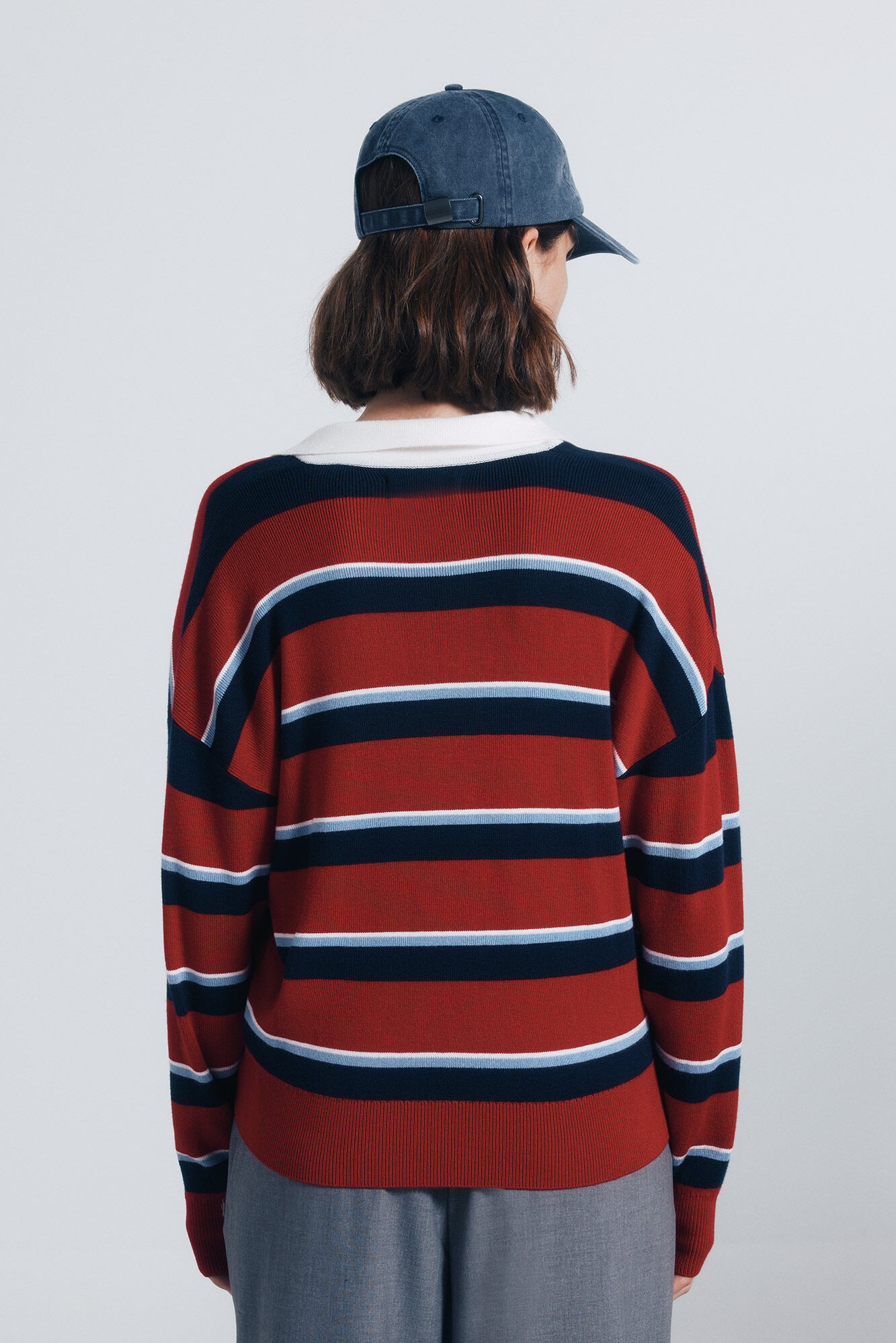 Springfield Su&eacute;ter polo rayas rojo