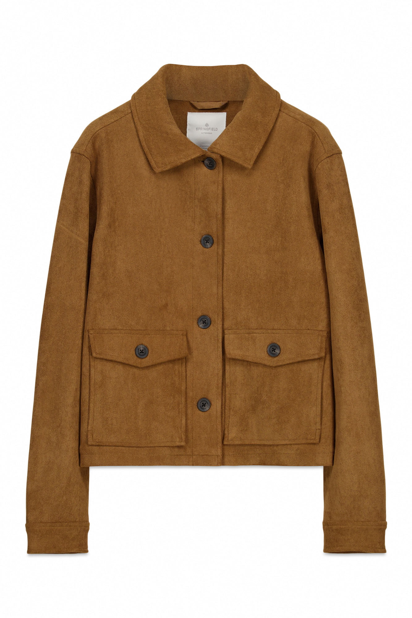 Springfield Chamarra de ante con bolsillos nude