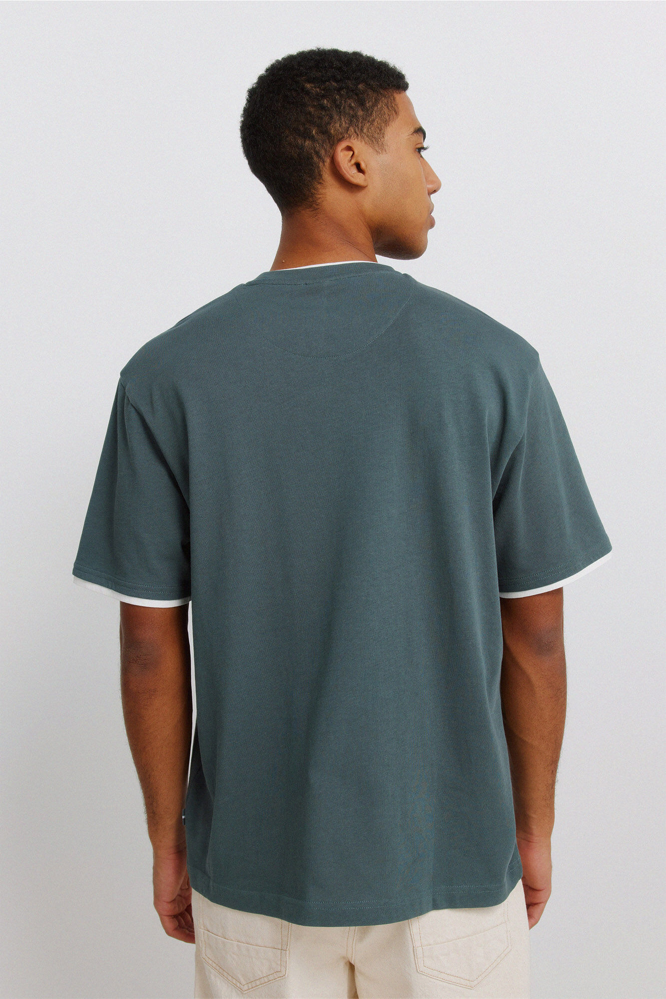 Springfield Playera cuello doble turquesa