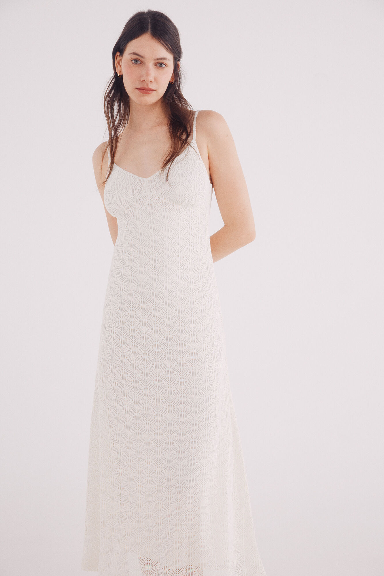 Springfield Vestido midi estructura tirantes finos amarillo