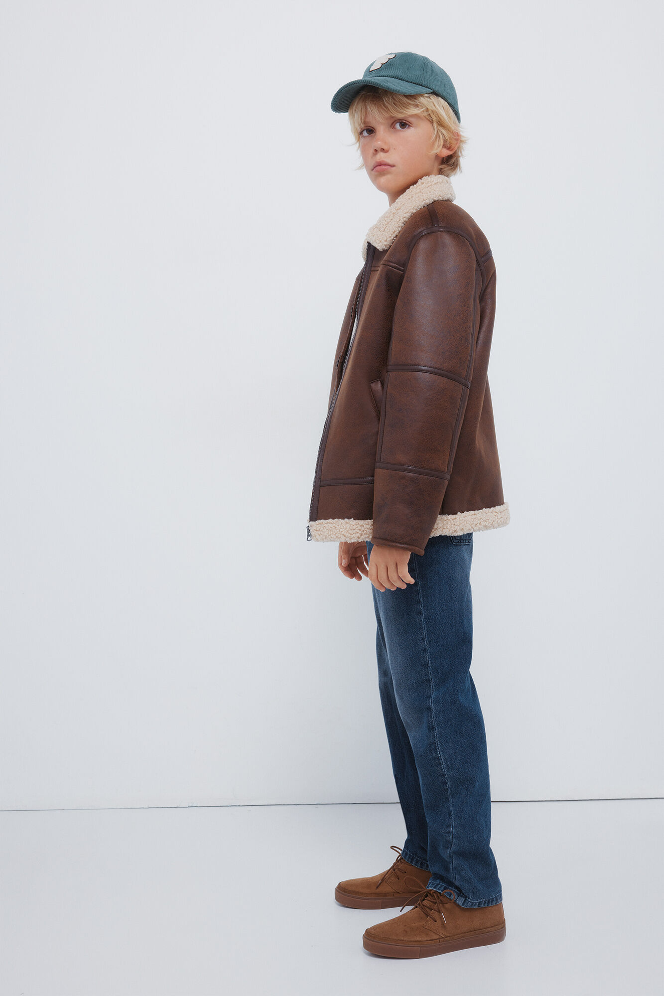 Springfield Kids Chamarra de aviador para ni&ntilde;os caf&eacute;