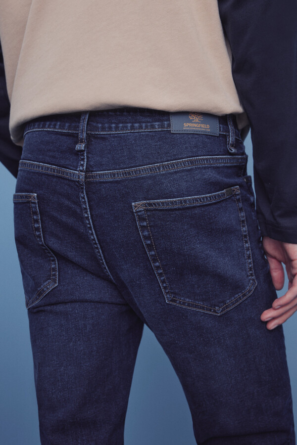 Springfield Jeans ajustados con lavado oscuro azul