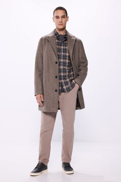 Springfield Pantalón comfort slim fit café