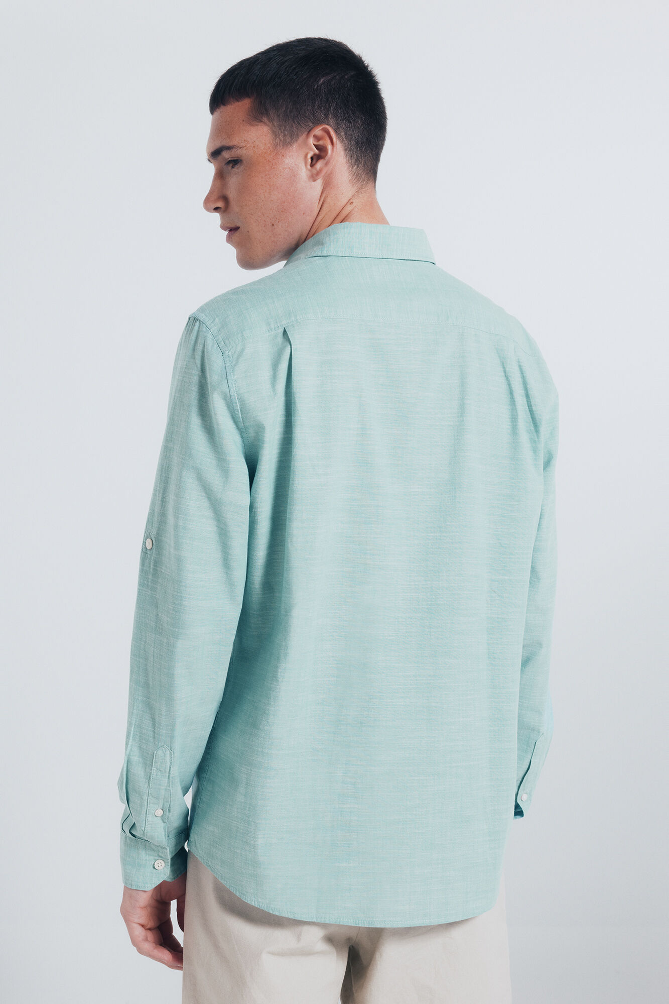 Springfield Camisa algod&oacute;n slub verde