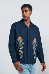 Springfield Bordado sobrecamisa azul
