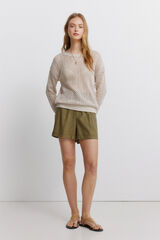 Springfield Short de lino kaki