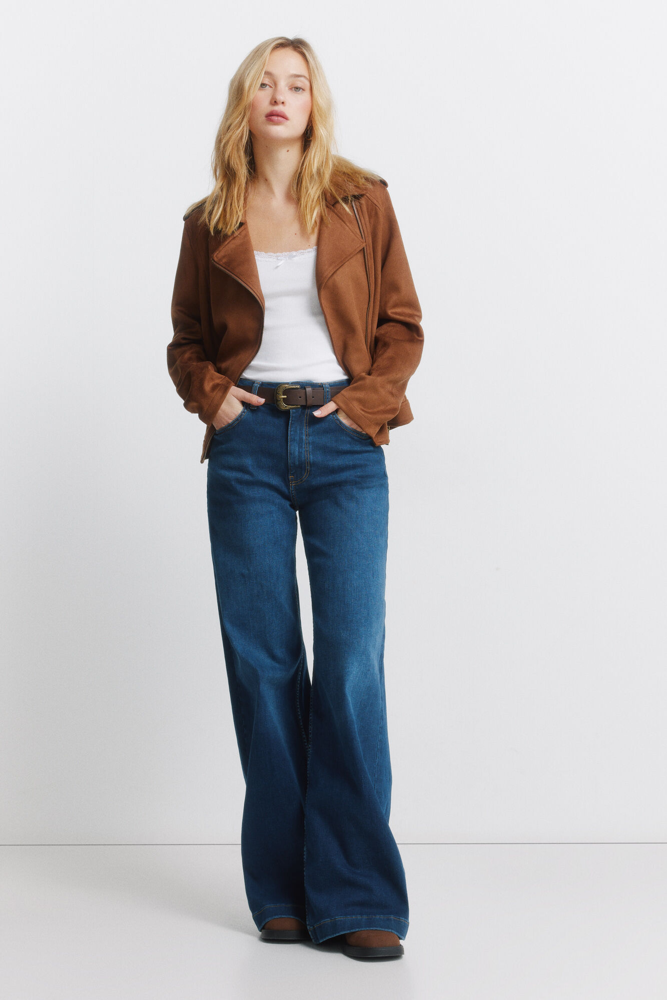 Springfield Chamarra de ante con trabillas para los hombros