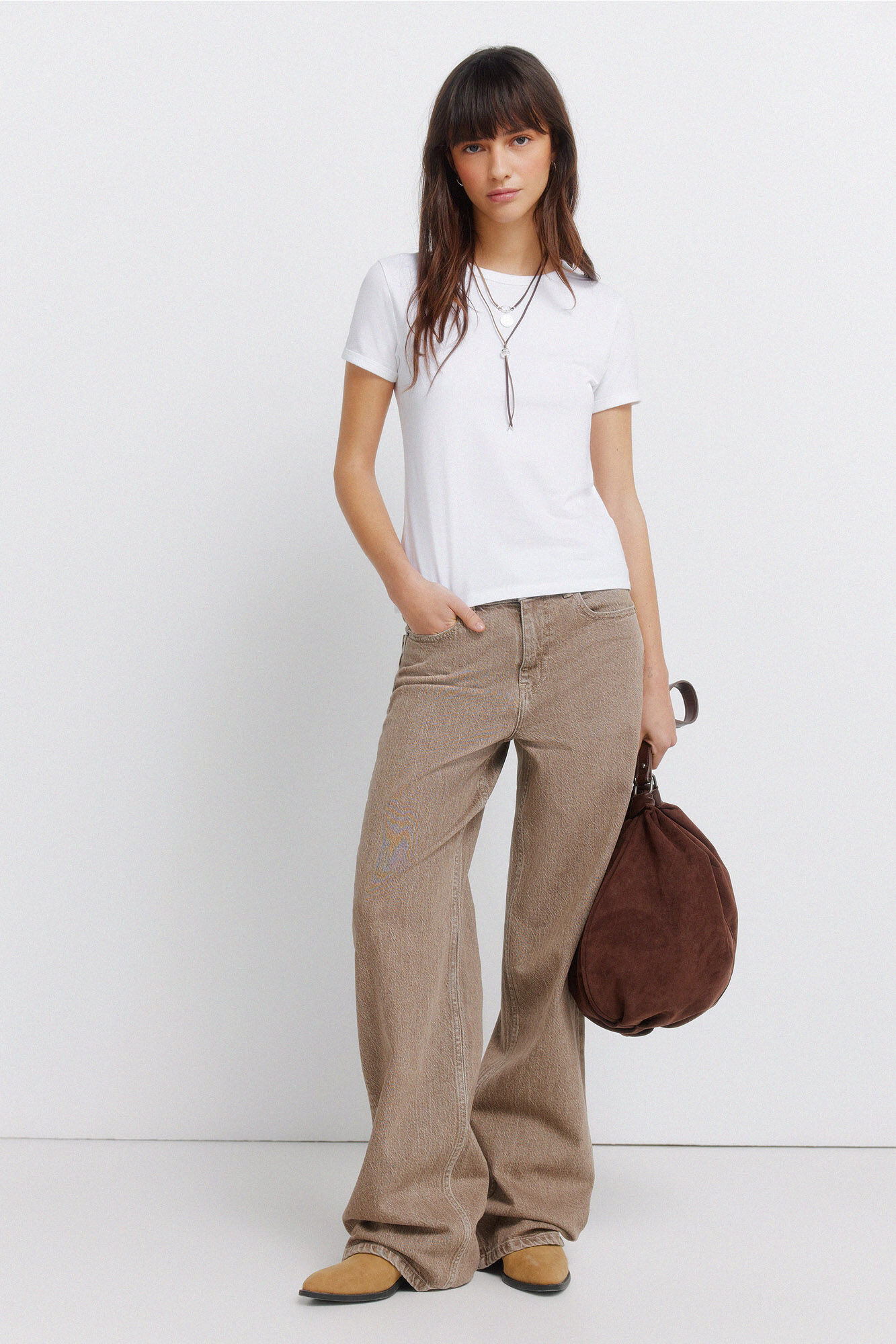 Springfield Playera b&aacute;sica entallada natural