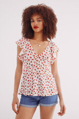Springfield Playera volantes bordado suizo circular estampado