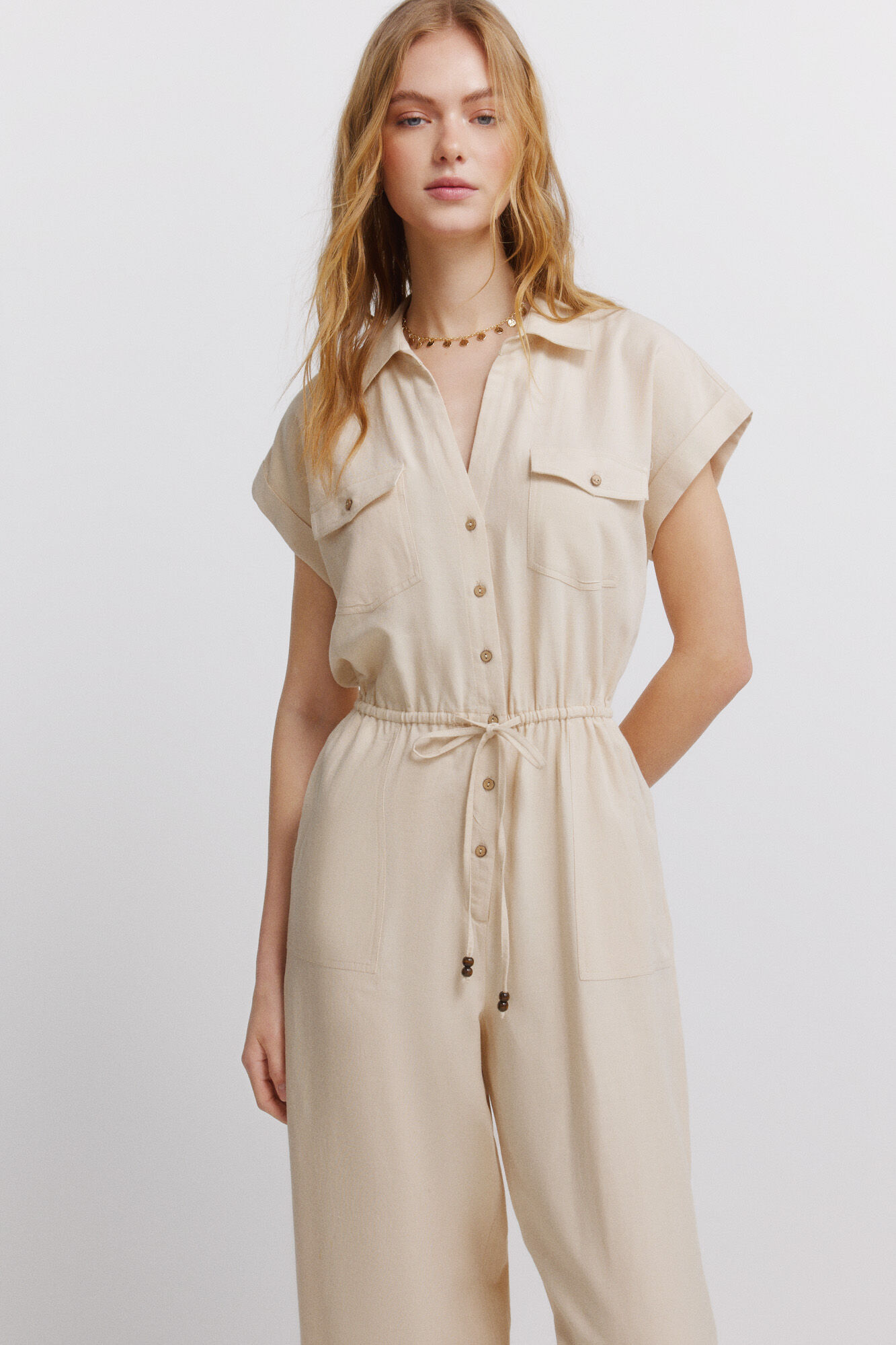 Springfield Jumpsuit con bolsillos caf&eacute;