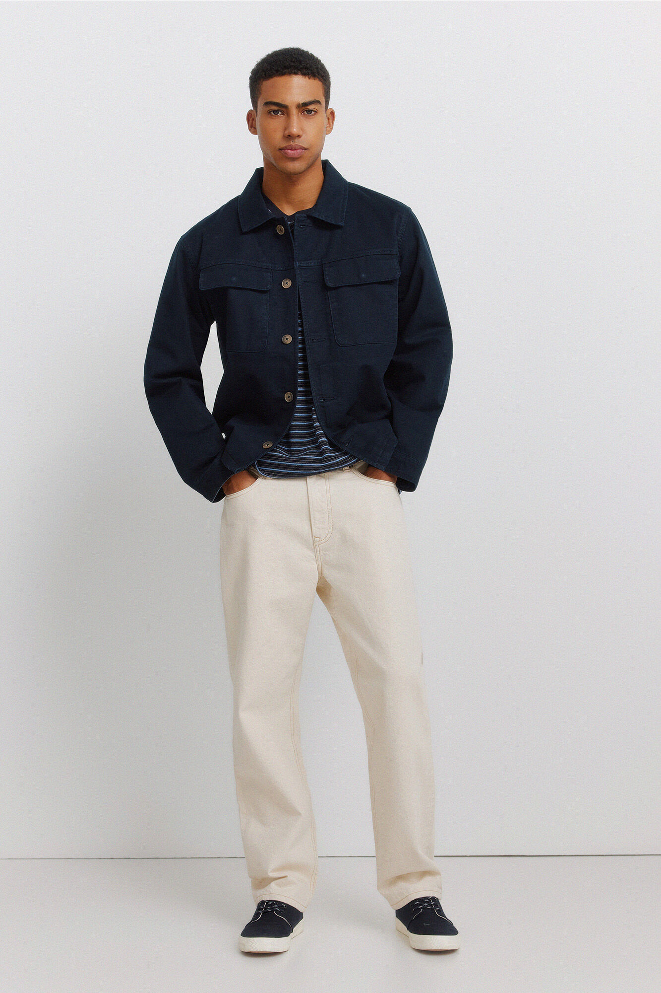 Springfield Sobrecamisa overshirt fit de algod&oacute;n azul