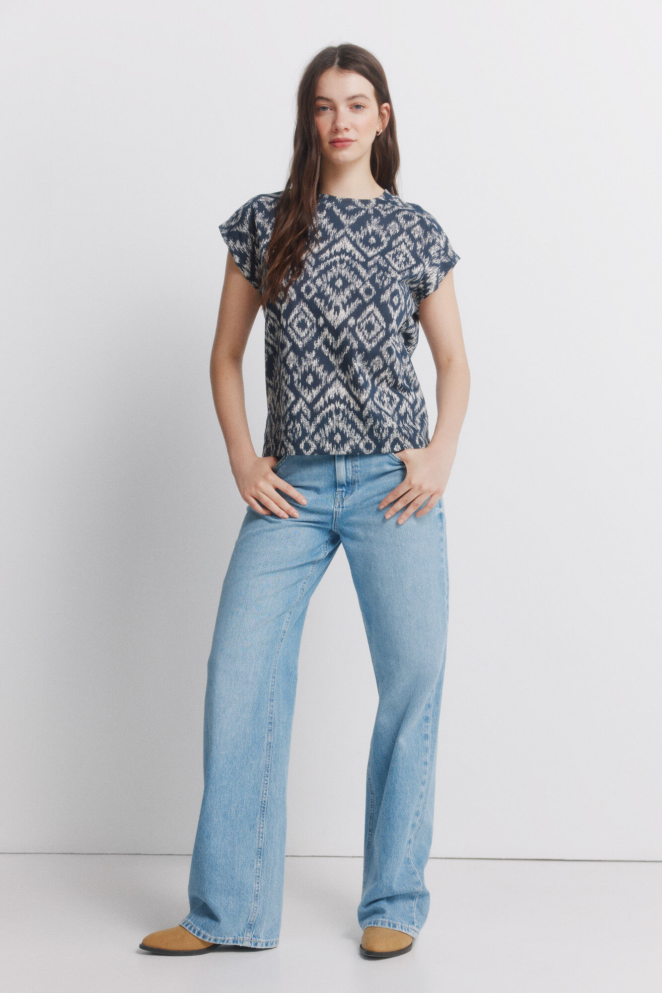 Springfield Playera estampado &eacute;tnico marino