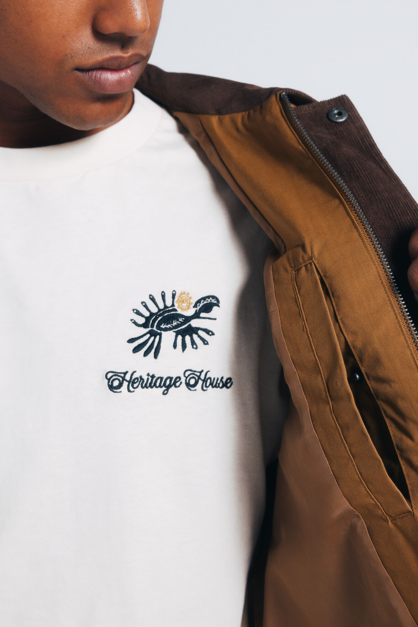 Springfield Parka corta cuello pana amarillo