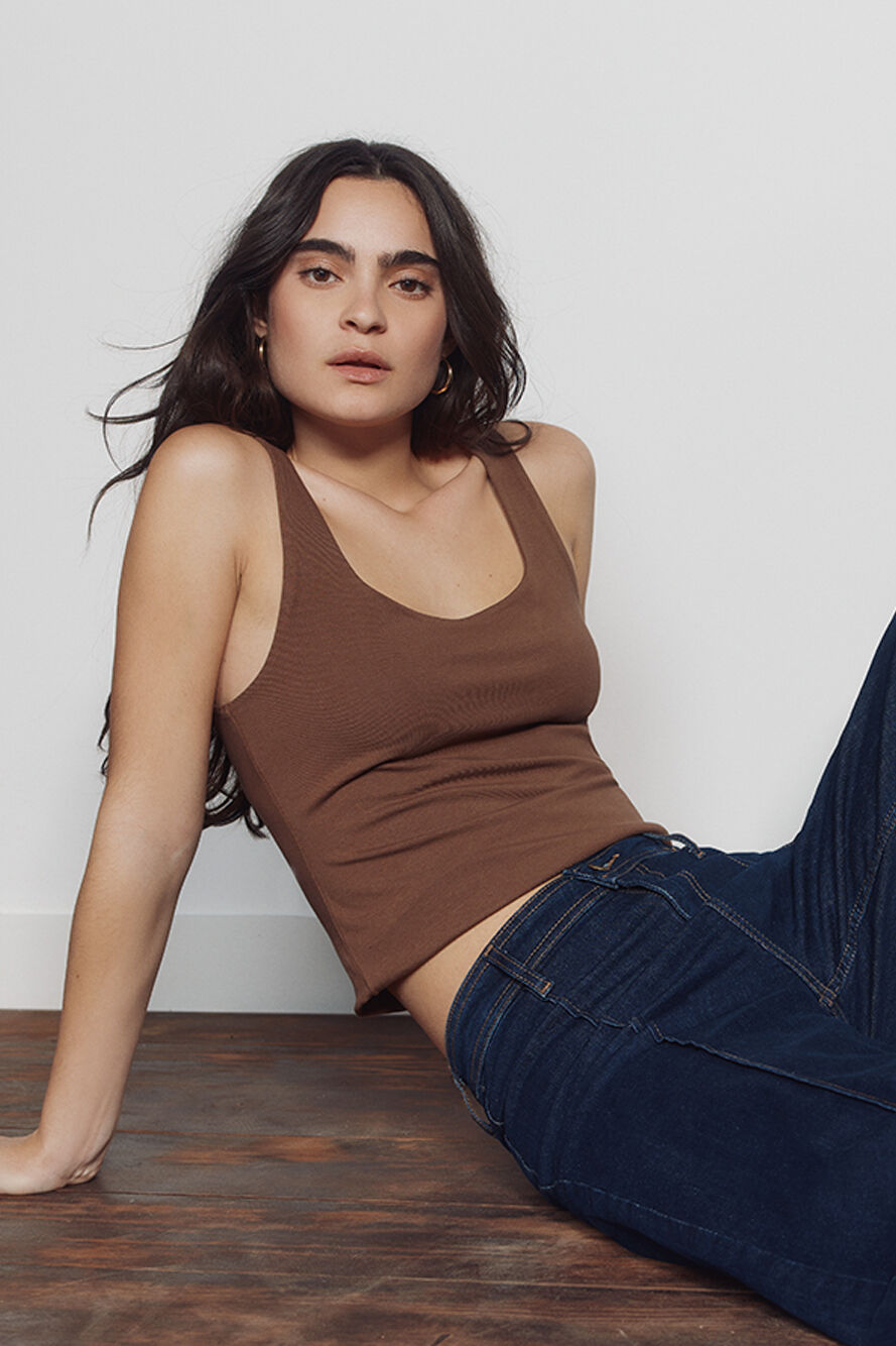 Springfield Jeans wide leg tiro alto azul