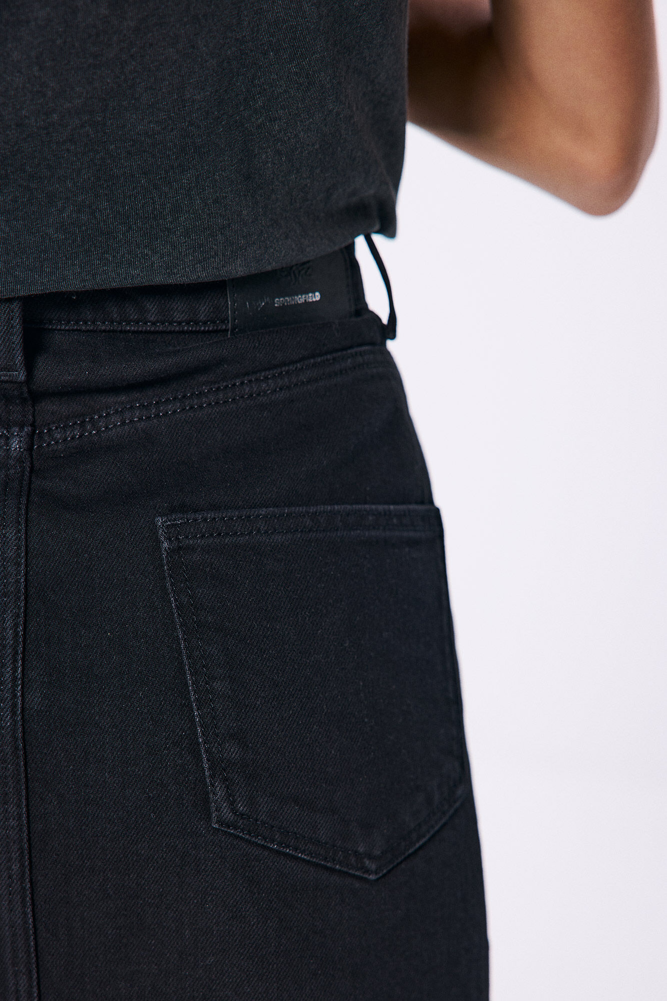 Springfield Falda mini vaquera negro