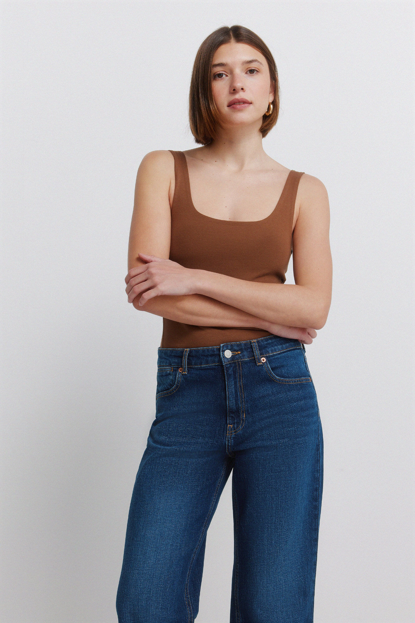 Springfield Jeans de tiro medio azul