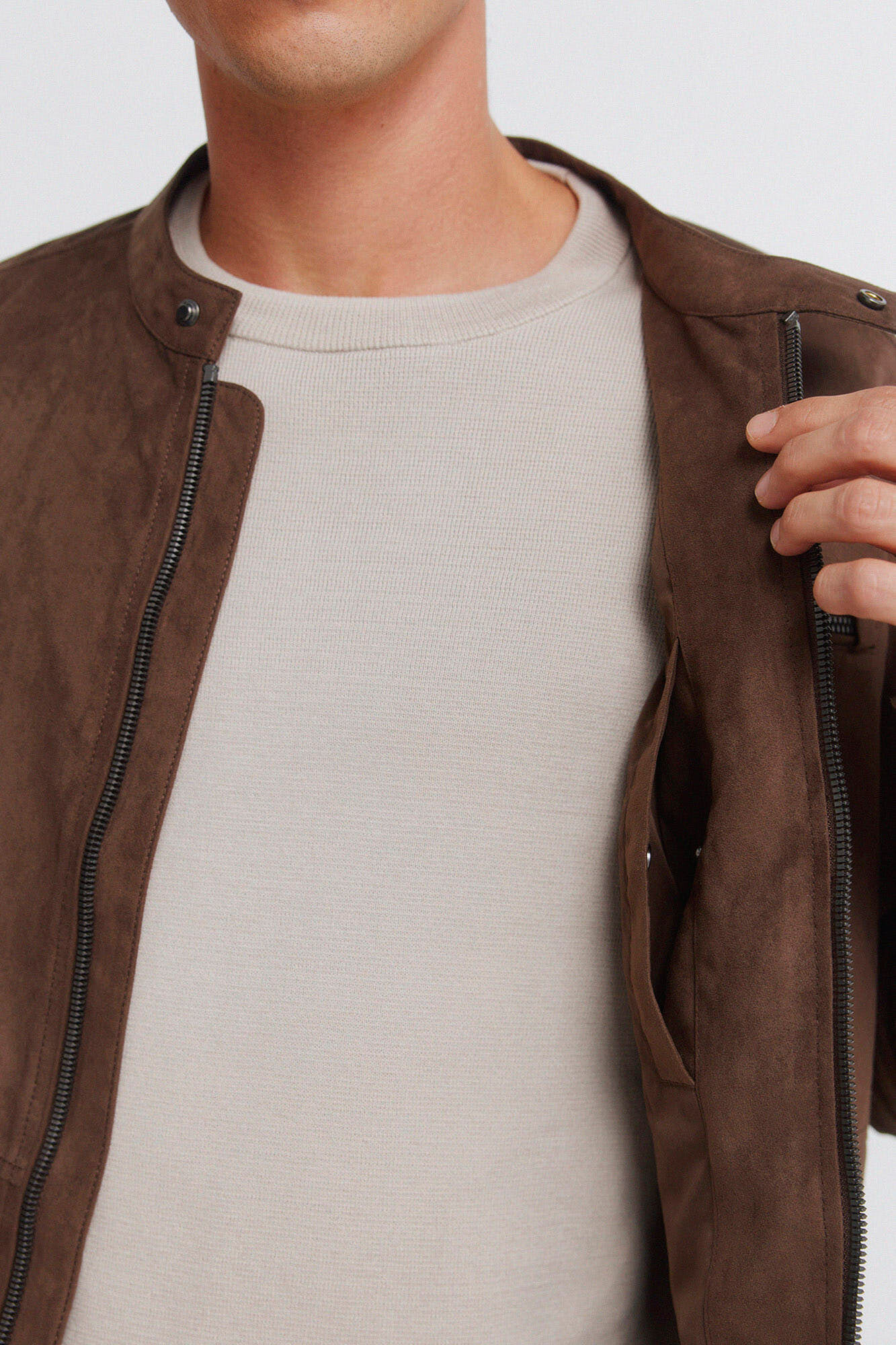 Springfield Chamarra efecto ante caf&eacute;