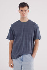 Springfield Playera raya piqué azul indigo