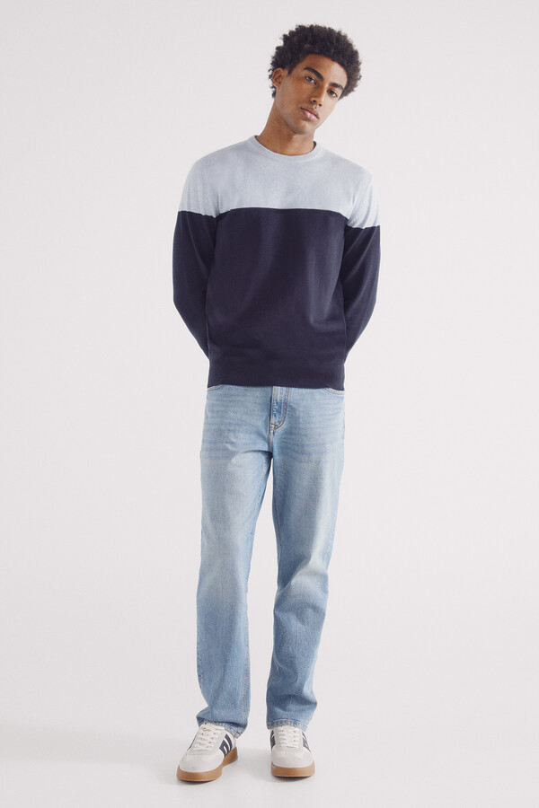 Springfield Suéter básico color block marino