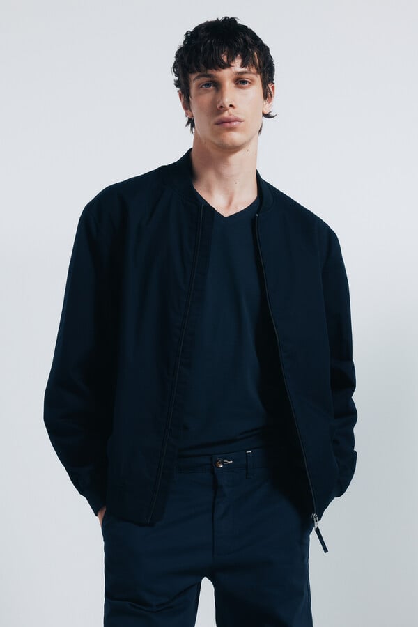 Springfield Pantalón slim fit lavado azul