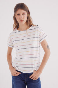 Springfield Playera manga vuelta botones hombro beige