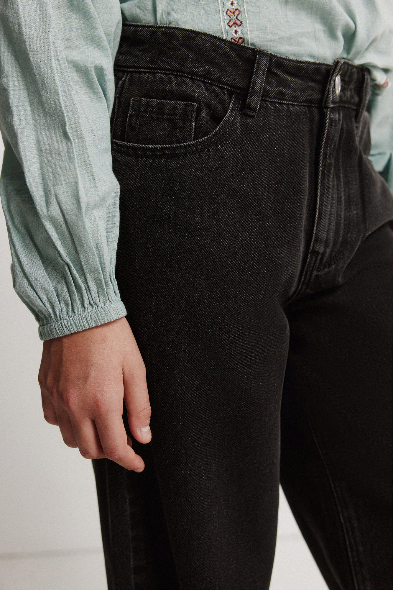 Springfield Kids Jeans de pierna ancha para ni&ntilde;a gris