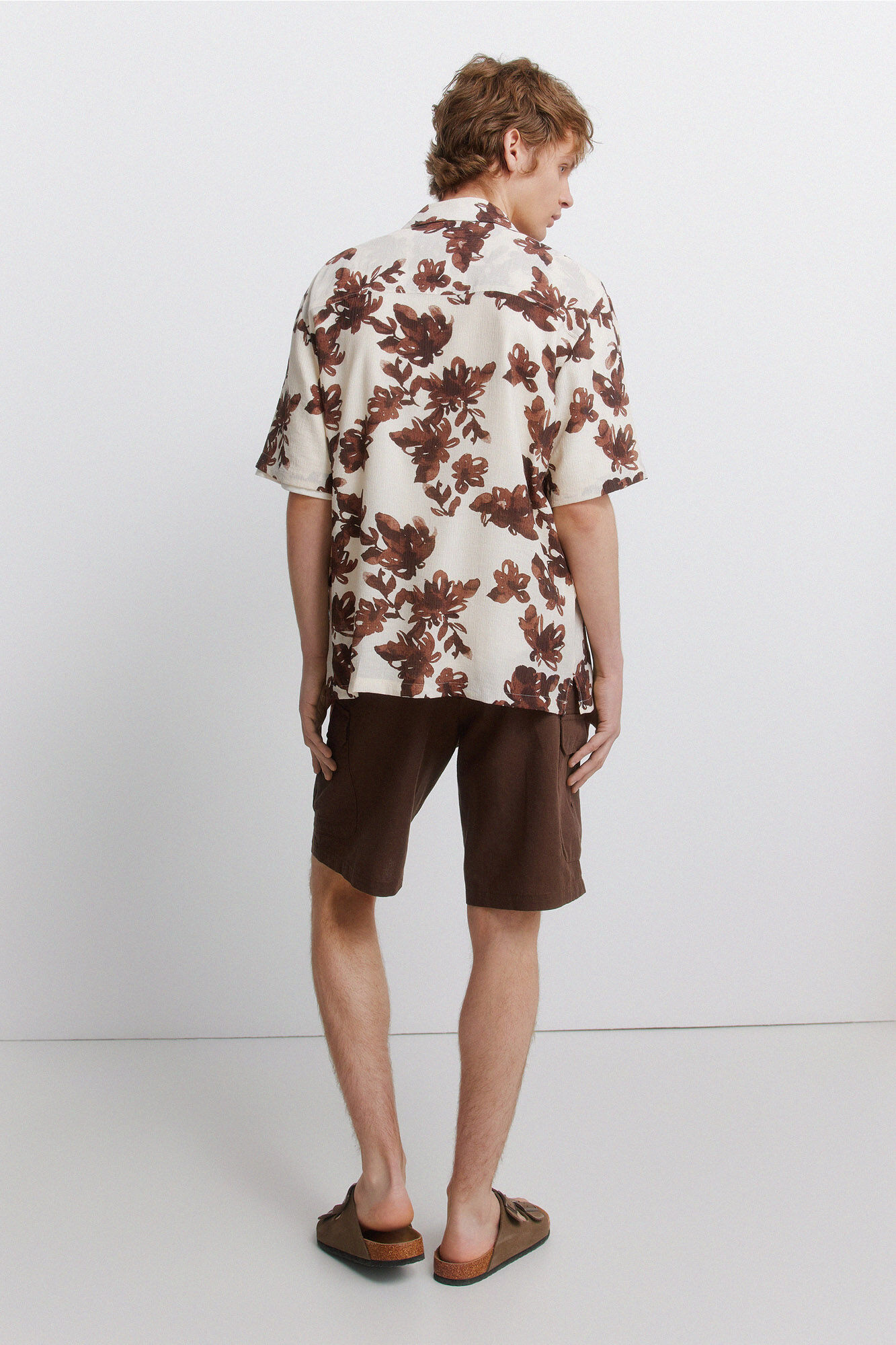 Springfield Bermudas cargo de lino comfort fit estampado