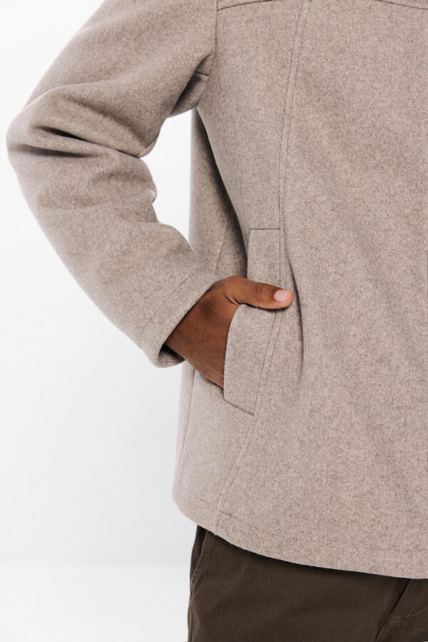 Springfield Parka corta efecto lana café